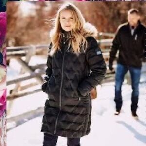 ARIAT BLACK BARROW HOODED PARKA / WINTER COAT JACKET XS